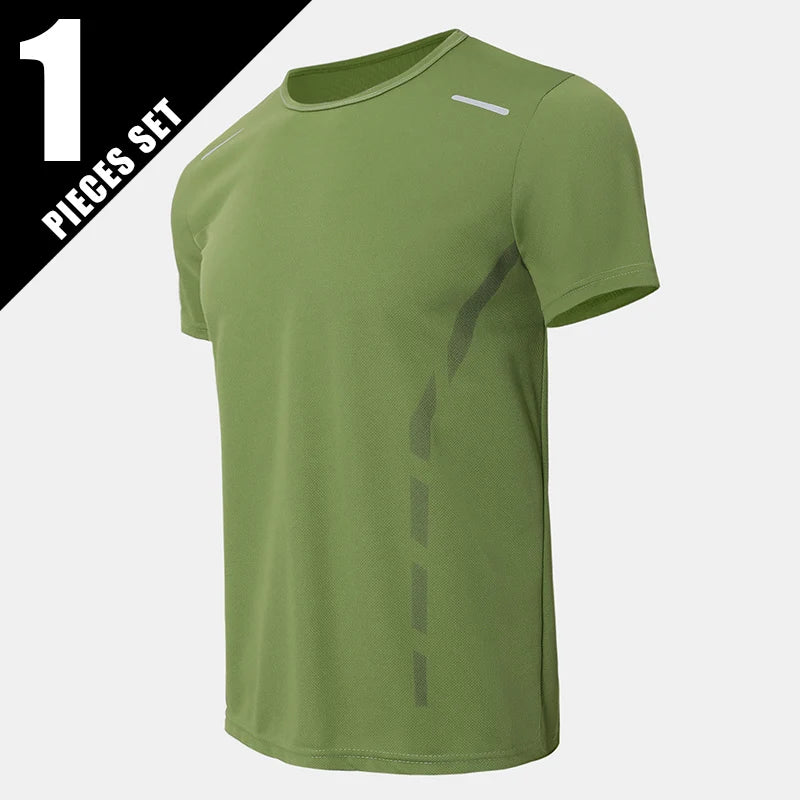 1/3/4 Pieces Summer Men's Printed Quick-drying Breathable Short-sleeved Plus Size Loose Sports Casual T-shirt Multicolor Choice